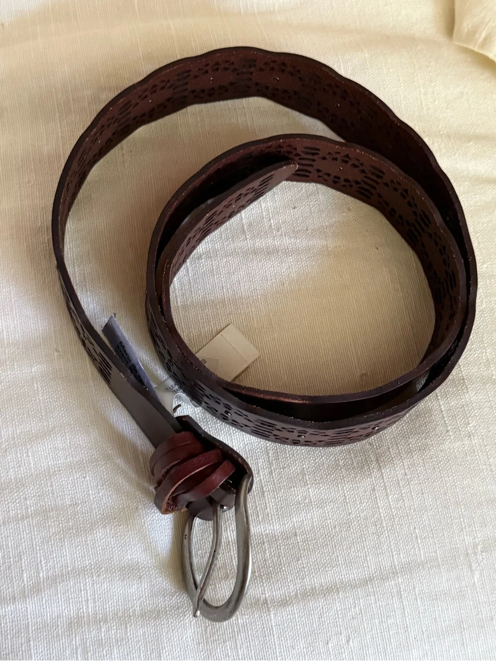 Lucky Brand bohemian-style women's brown leather belt NWT size large